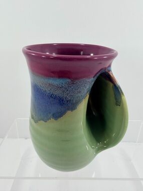 SIGNED NEHER Ceramic Pottery RIGHT HANDED Warmer Mug Coffee Tea Mug Cup 2018
